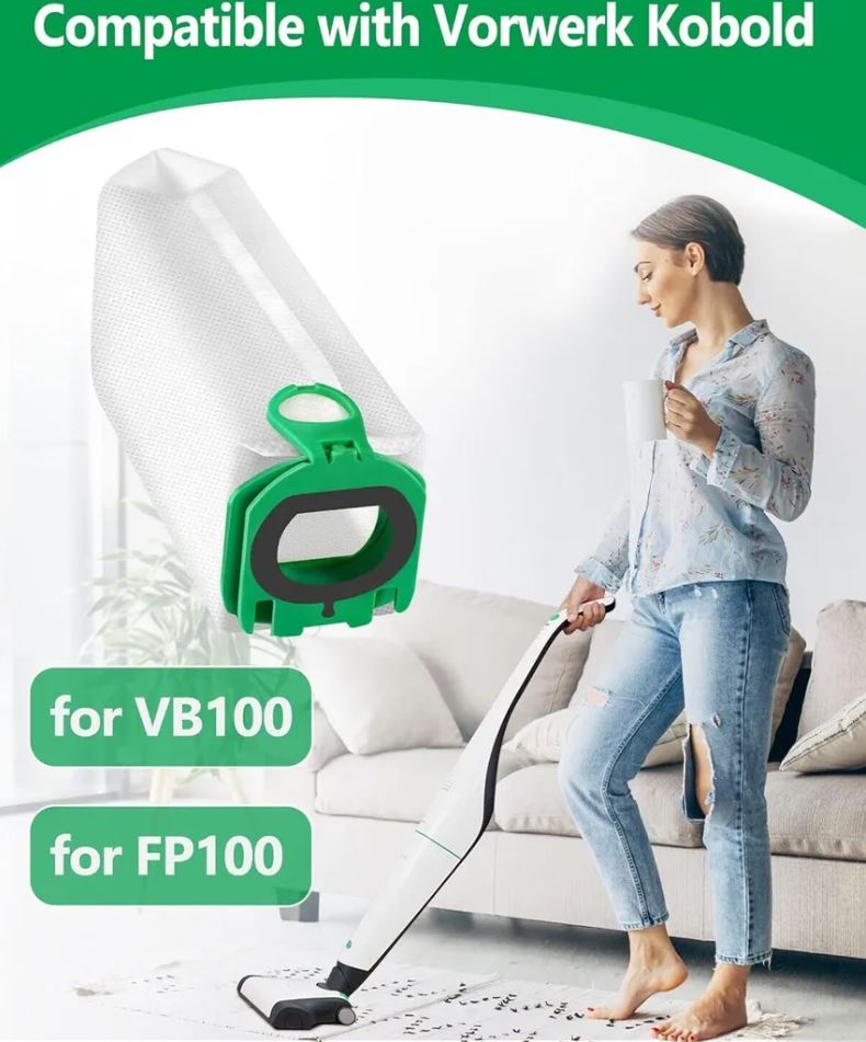 12 Stück Staubsaugerbeutel kompatibel mit Vorwerk Kobold VB100 FP100 VB 100 FP 100