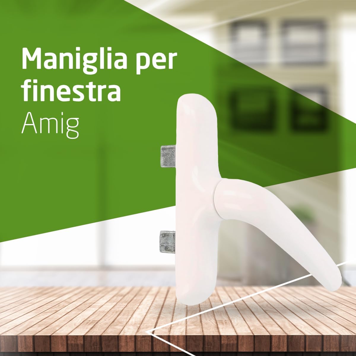 Maniglia per finestre apribili lateralmente - Base in alluminio - Copertura in PVC - Colore nero - Viti nascoste - 172 x 27 x 59 mm - Senza quadrante