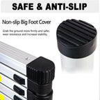 Scala Telescopica in Acciaio inossidabile da 5 m, antiscivolo, Scala Allungabile con 2 Ganci, 13 pioli, Scala multifunzione, facile da trasportare, portata 150 kg, EN131