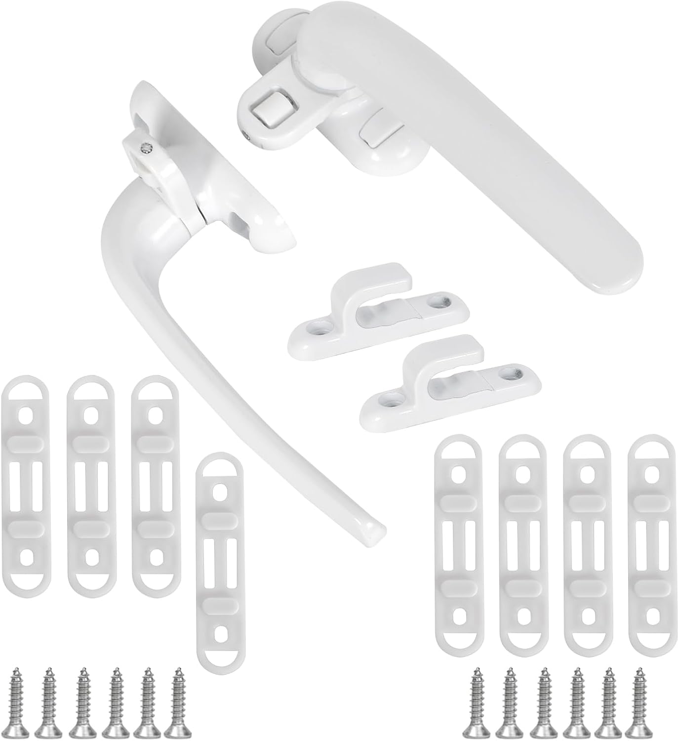 2 Pezzi Maniglia Finestra Alluminio, Maniglia Per Finestra, Maniglie per Finestre in Lega, per Finestra in Acciaio Inox Scorrevole Interno ed Esterno per Porte Finestre