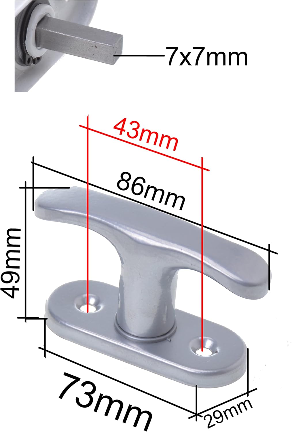 Maniglia per finestra in metallo (bianco)