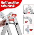 Scala multiuso 4x3, scala pieghevole in alluminio 7 in 1 con 2 ruote, scala multiuso per uso domestico a 12 gradini, portata massima