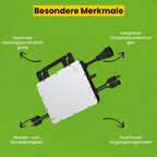 Solar-Direct 860W HMS-800W-2T Balkonkraftwerk Bifazial Full Black Schukosteckdose