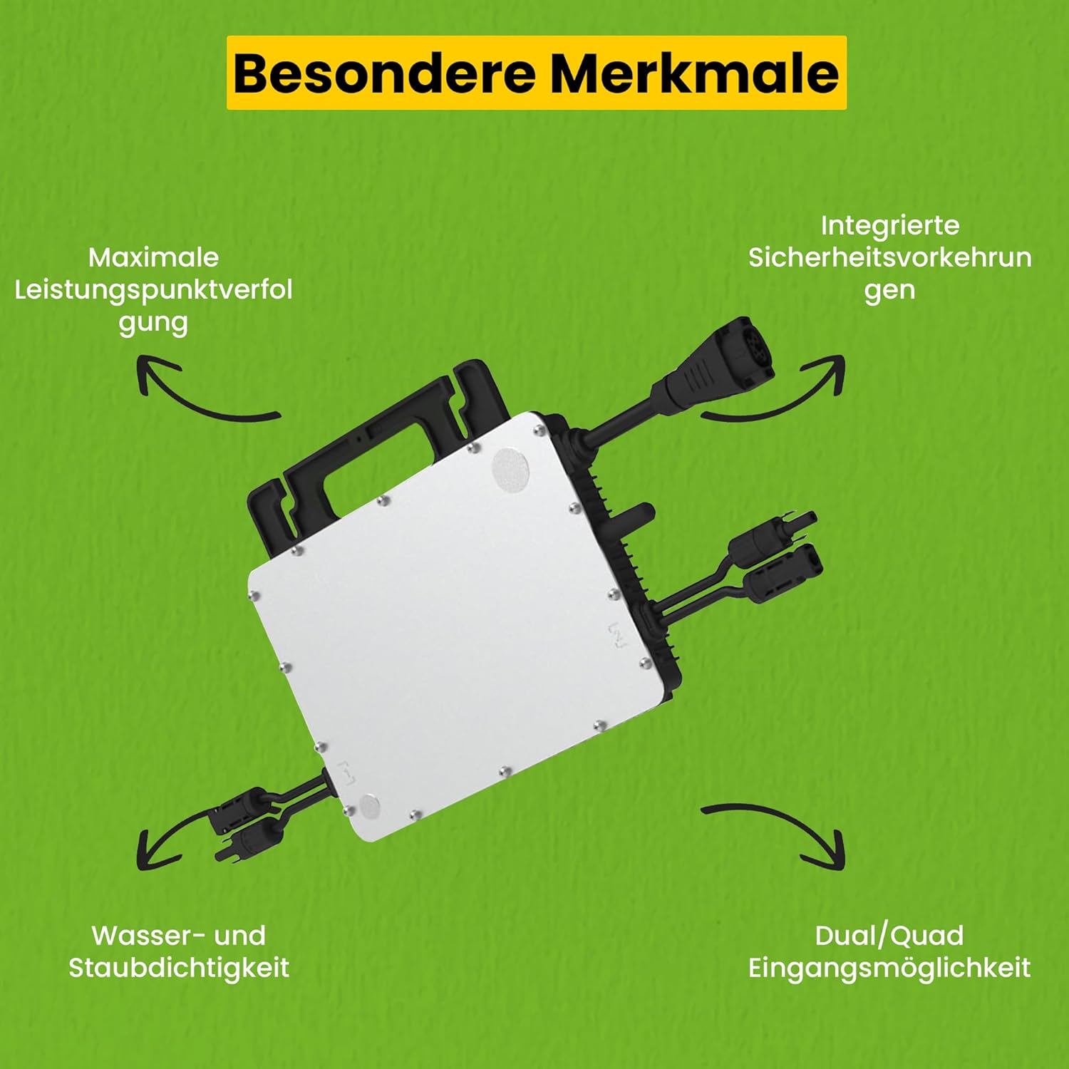 Solar-Direct 860W HMS-800W-2T Balkonkraftwerk Bifazial Full Black Schukosteckdose