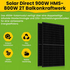 Solar-Direct 860W HMS-800W-2T Balkonkraftwerk Bifazial Full Black Schukosteckdose