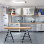 Cavalletto da Lavoro, Set da 2, Banco da Lavoro Resistente, max. 200kg, 80-130cm, Pieghevole, Nero-Argento